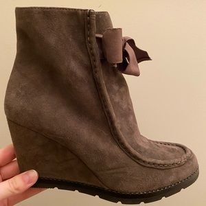 Kate Spade Suede Bow Wedges